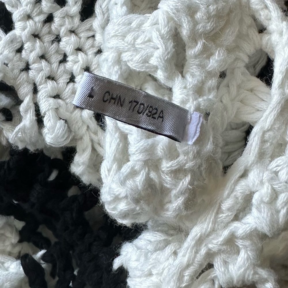 Miss Sixty Black and White Crochet Diamond shape Sweater Size M/L - Picture 11 of 16
